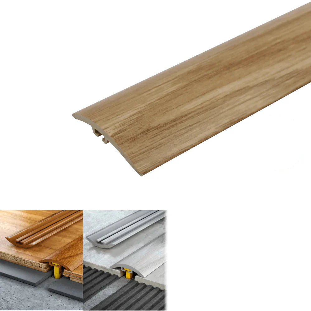 D-P0300 PVC 30mm Wood-Style Door Transition Strip Oak 3E 1.0m