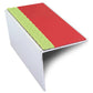 ASL19 56x55mm DDA Compliant Aluminium Non Slip Stair Nosing Edge Trim With Pvc Insert Red