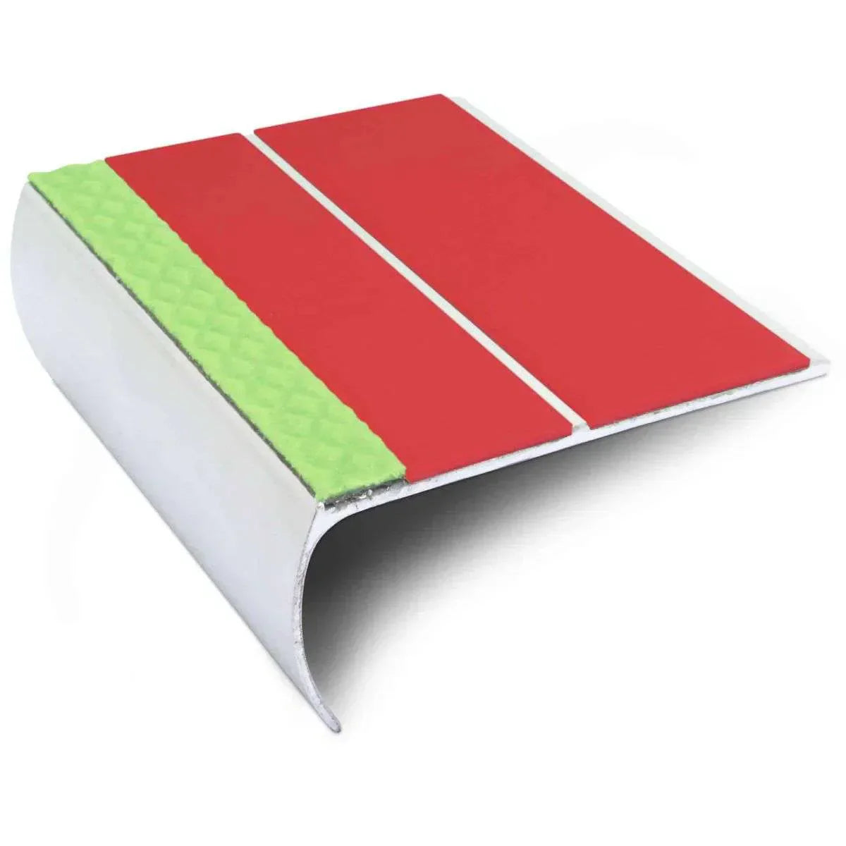ASL29 87x40mm Aluminium Non Slip Stair Nosing Edge Trim With Pvc Insert Red