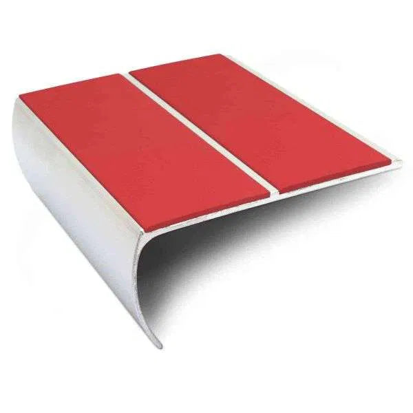 NSL29 Aluminium Anti-Slip Stair Nosing 87x40mm – Heavy-Duty Edge Trim with PVC Insert Red