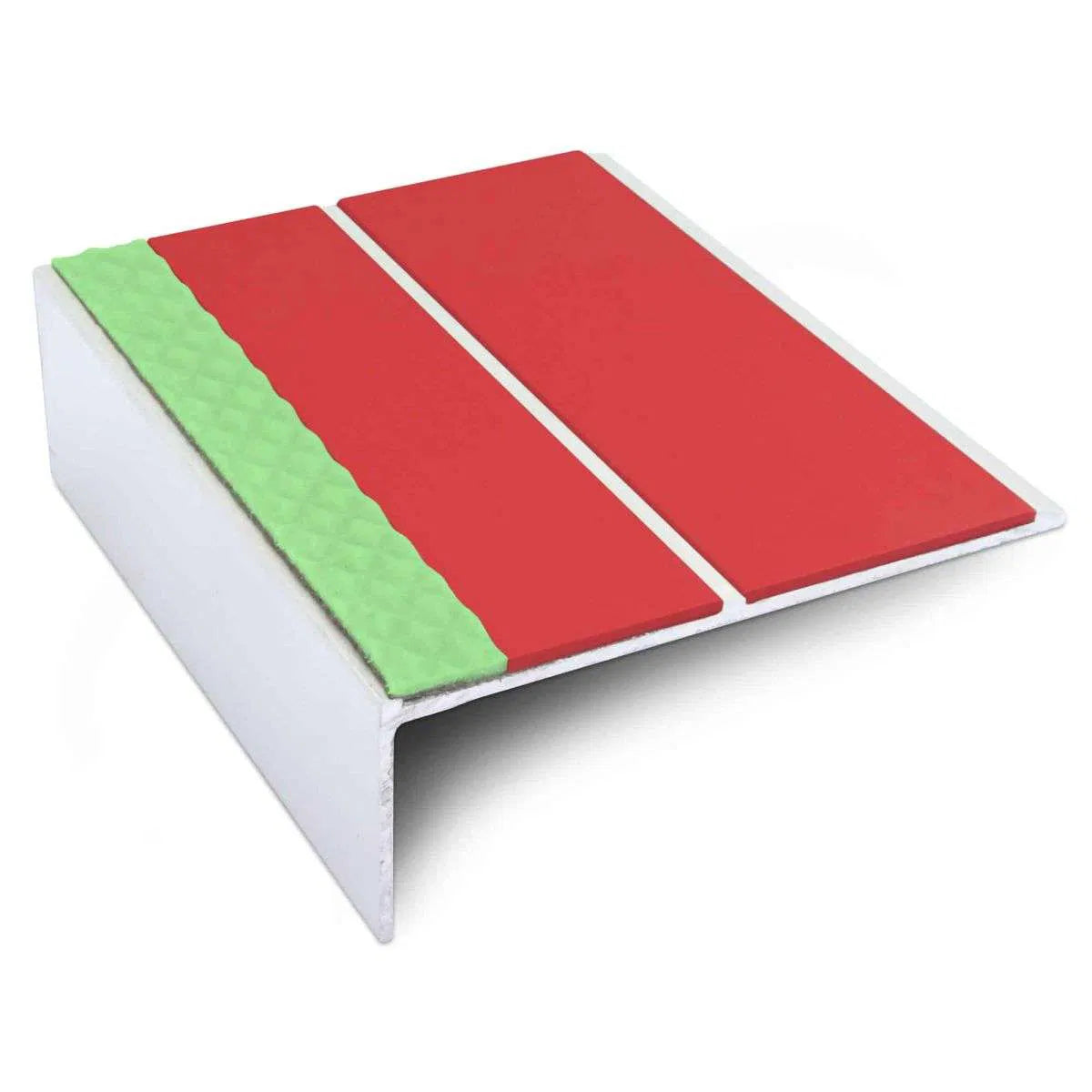 ASL09 85x30mm Aluminium Non Slip Stair Nosing Edge Trim With Pvc Insert Red