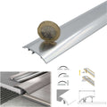 Aluminium Floor Edging Strip Door Threshold Adjustable for Smooth Floor Transitions S16 Chrome