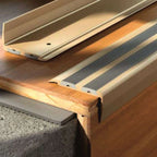SA11 40 x 20mm Anodised Aluminium Self Adhesive Non Slip Rubber Stair Nosing Edge Trim With Insert
