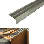 SA11 40 x 20mm Non Slip Rubber Aluminium Stair Nosing Edge Trim With Insert External Use