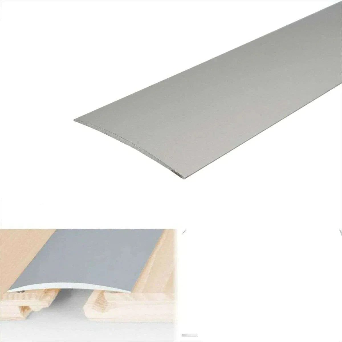 A71 80mm Anodised Aluminium Self Adhesive Door Threshold Strip Silver 1000mm x 80mm