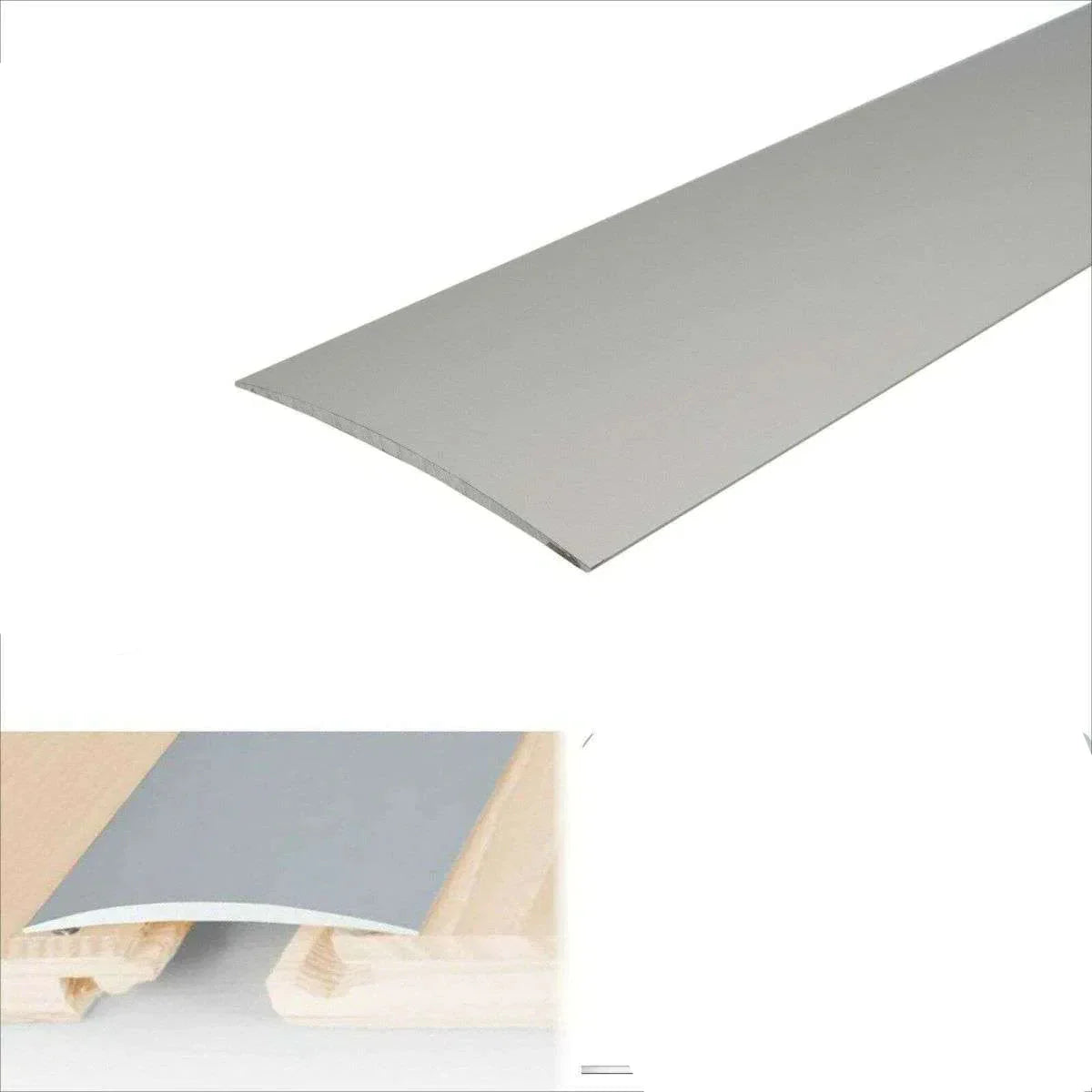 A71 80mm Anodised Aluminium Self Adhesive Door Threshold Strip Silver 1000mm x 80mm