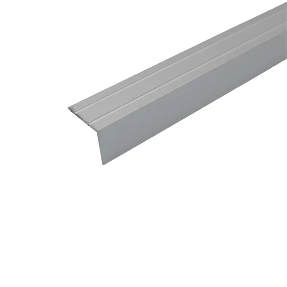 A36 25 x 20mm Anodised Aluminium Self Adhesive Stair Nosing Edge Trim Silver