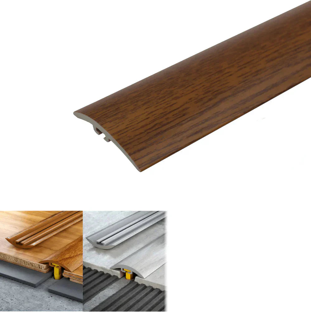 D-P0300 PVC 30mm Wood-Style Door Transition Strip Walnut 9E 1.0m