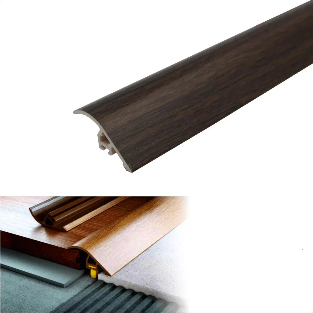 C40 PVC 40mm Wood-Effect Door Threshold Ramp Profile Venge 1.86m