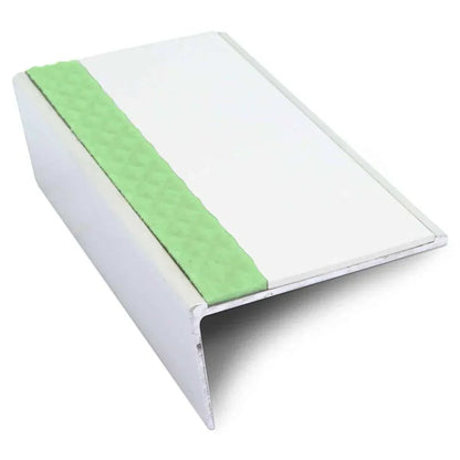 ASL02 57x32mm Aluminium Non Slip Stair Nosing Edge Trim With Pvc Insert White