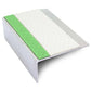 ASL15 Tredsafe 66x32mm Aluminium Non Slip Stair Nosing Edge Trim With Pvc Insert White Tredsafe