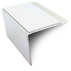 NSL21 67 x 55mm Aluminium Stair Nosing with PVC Anti-Slip & DDA Compliance White