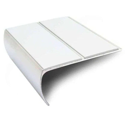 NSL29 Aluminium Anti-Slip Stair Nosing 87x40mm – Heavy-Duty Edge Trim with PVC Insert White