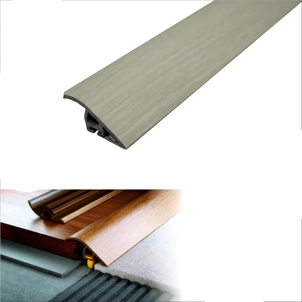C40 PVC 40mm Wood-Effect Door Threshold Ramp Profile White Pine 1.86m