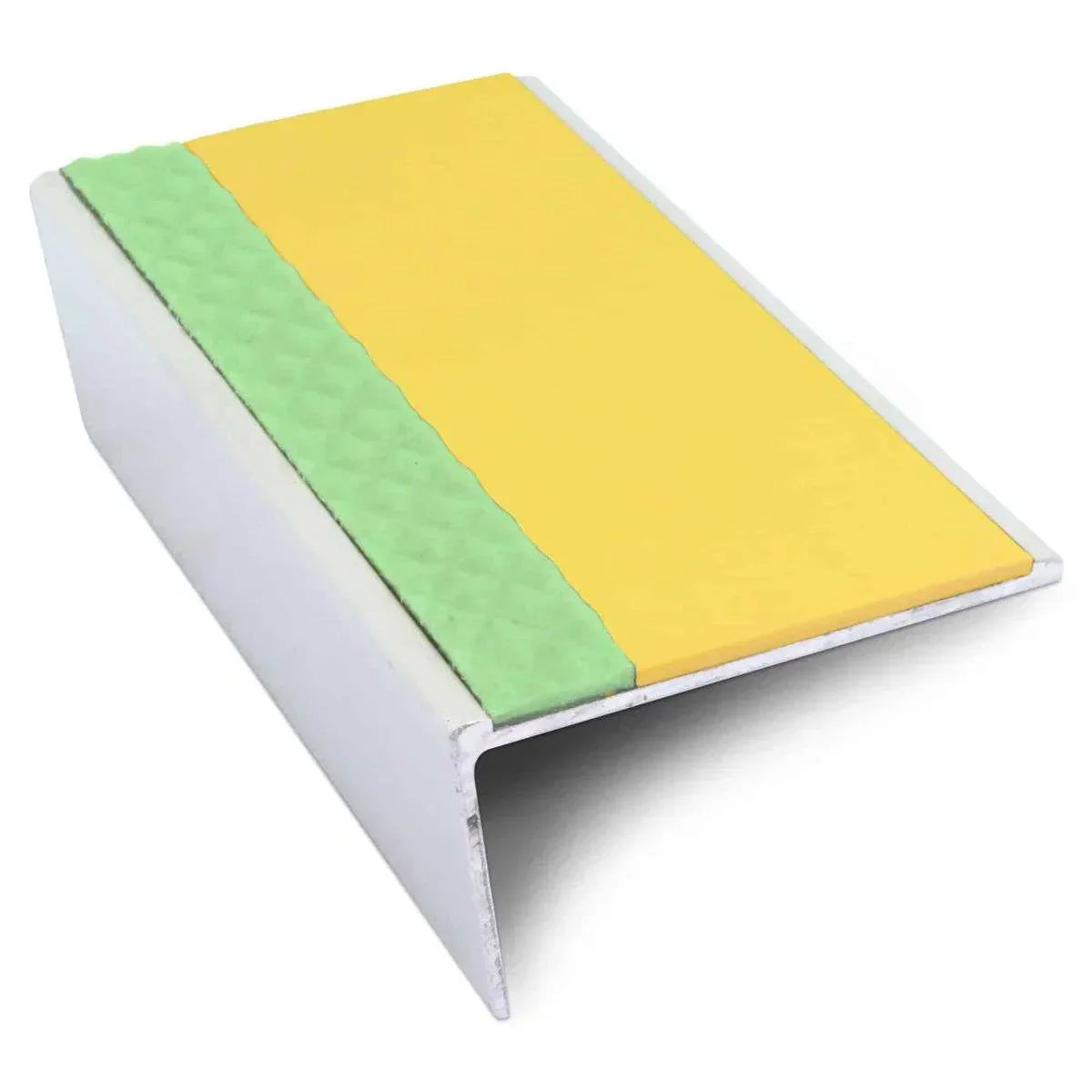 ASL02 57x32mm Aluminium Non Slip Stair Nosing Edge Trim With Pvc Insert Yellow