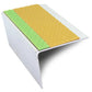 ASL26 67x55mm Tredsafe DDA Compliant Aluminium Non Slip Stair Nosing Edge Trim With Pvc Insert Yellow Tredsafe