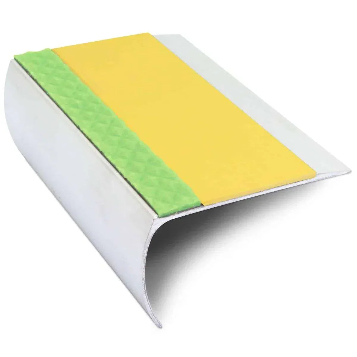 ASL25 69x40mm Aluminium Non Slip Stair Nosing Edge Trim With Pvc Insert Yellow