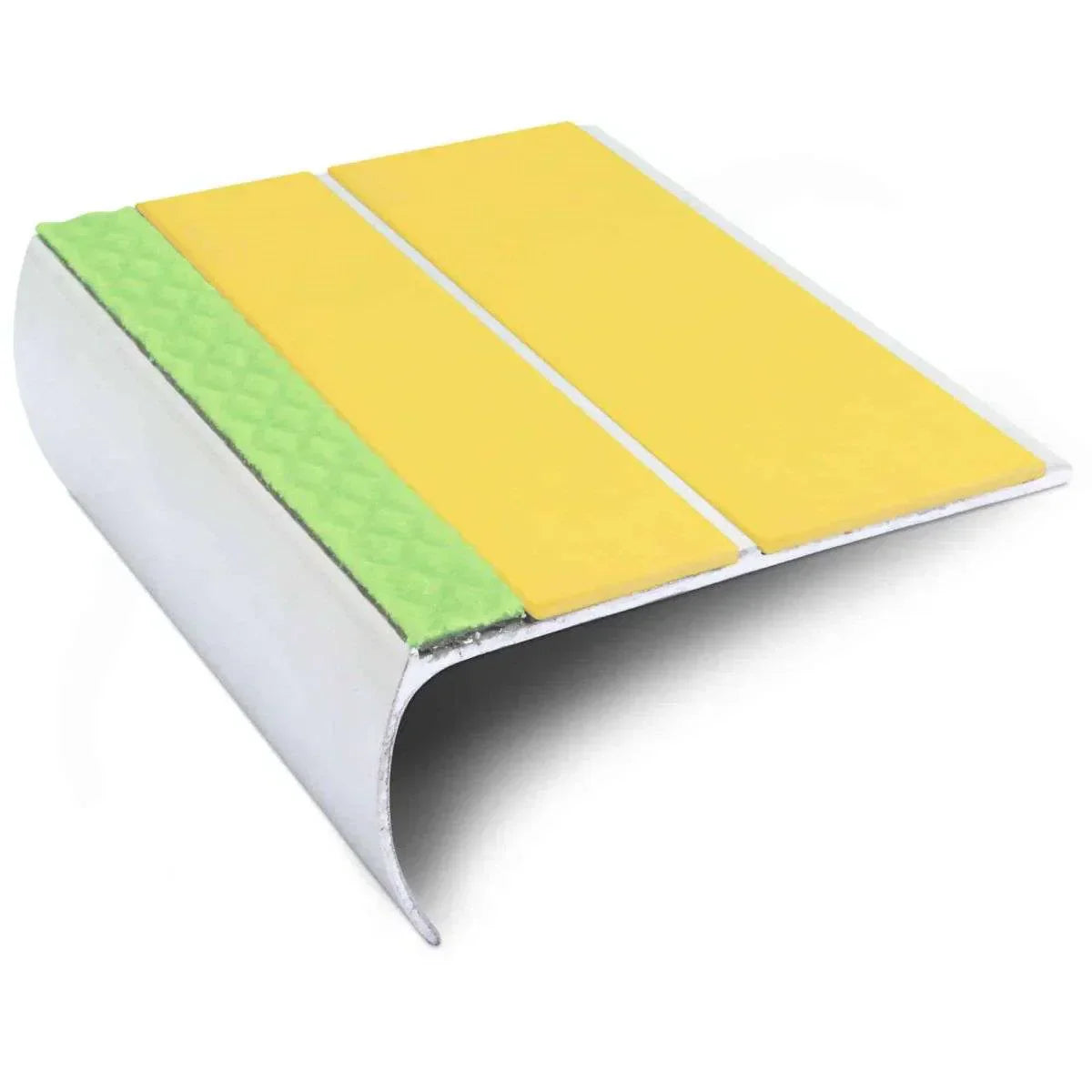 ASL29 87x40mm Aluminium Non Slip Stair Nosing Edge Trim With Pvc Insert Yellow