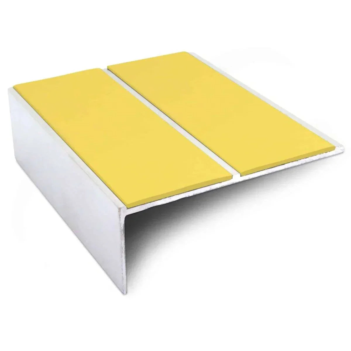 NSL09 85 x 32mm Aluminium Non Slip Stair Nosing Edge Trim With Pvc Insert Yellow