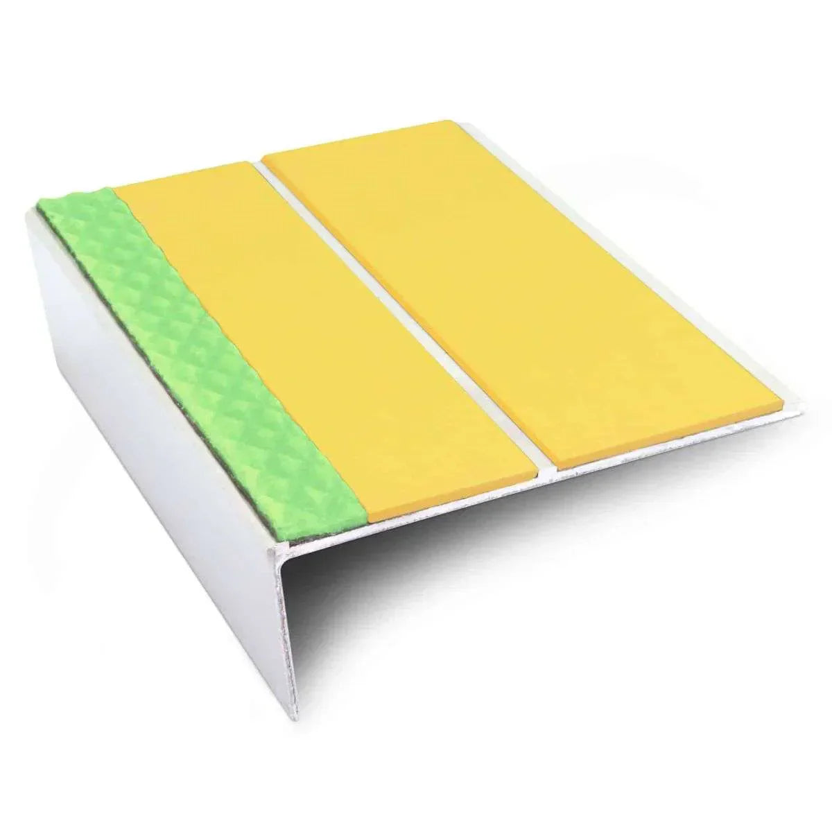 ASL10 85x32mm Aluminium Non Slip Stair Nosing Edge Trim With Pvc Insert Yellow