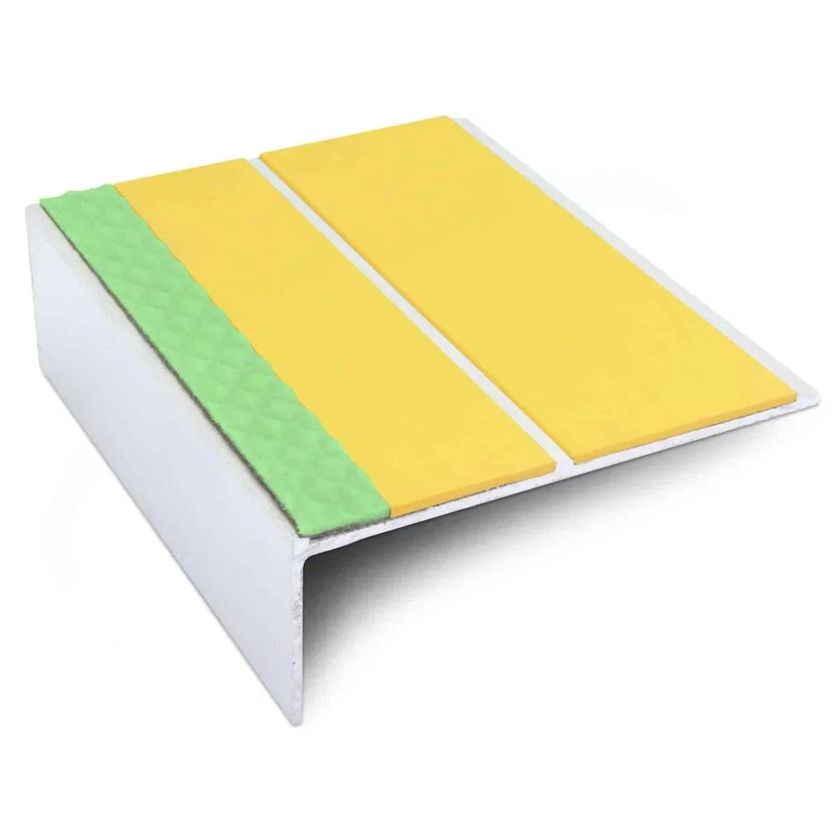 ASL09 85x30mm Aluminium Non Slip Stair Nosing Edge Trim With Pvc Insert Yellow