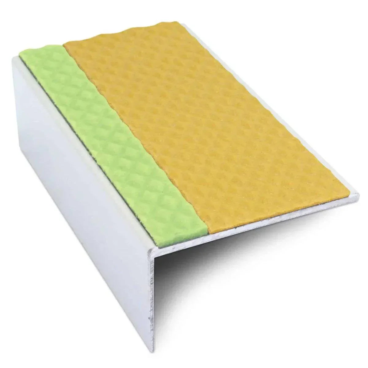ASL01 Tredsafe 56x32mm Aluminium Non Slip Stair Nosing Edge Trim With Pvc Insert Yellow Tredsafe