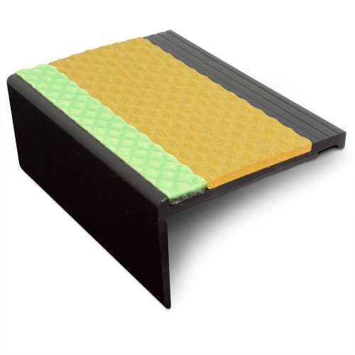 AHP 67.5x39mm Aluminator® Heavy Duty PVC Stair Nosing – Non-Slip Aluminium Edge Yellow Genesis